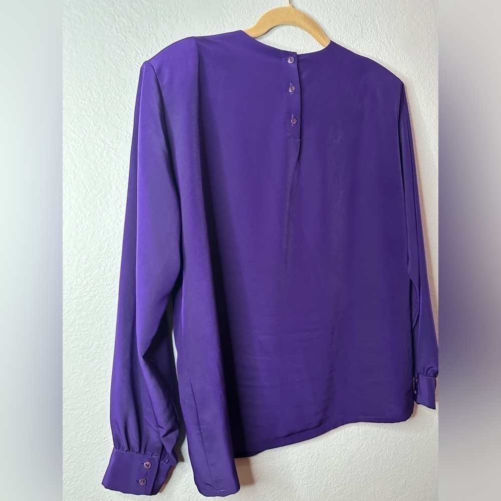 Vintage Sophisticates By Pendleton Purple Blouse Women’s Size 16 - Picture 9 of 10